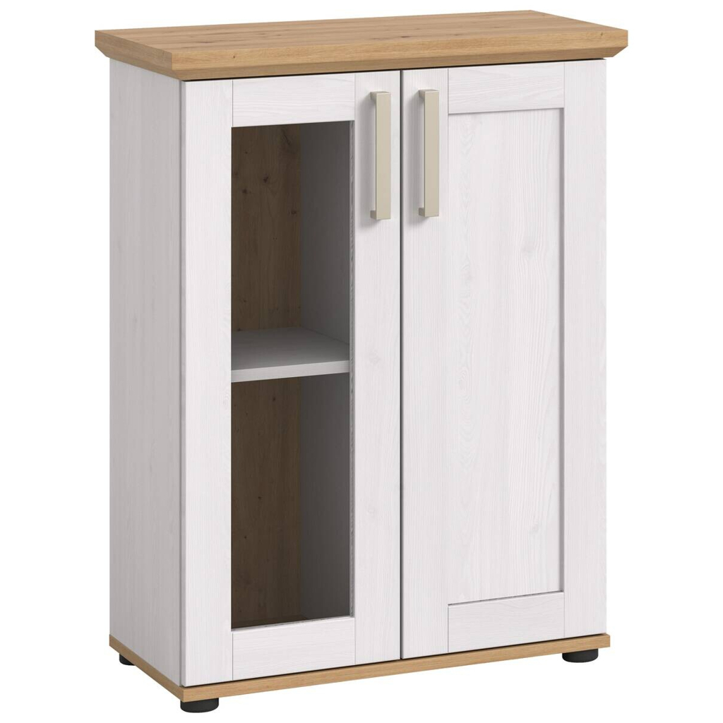 Vitrinenschrank VERONA Lärche Nachbildung Eiche Nachbildung B/H/T: ca. 64x88x37 cm