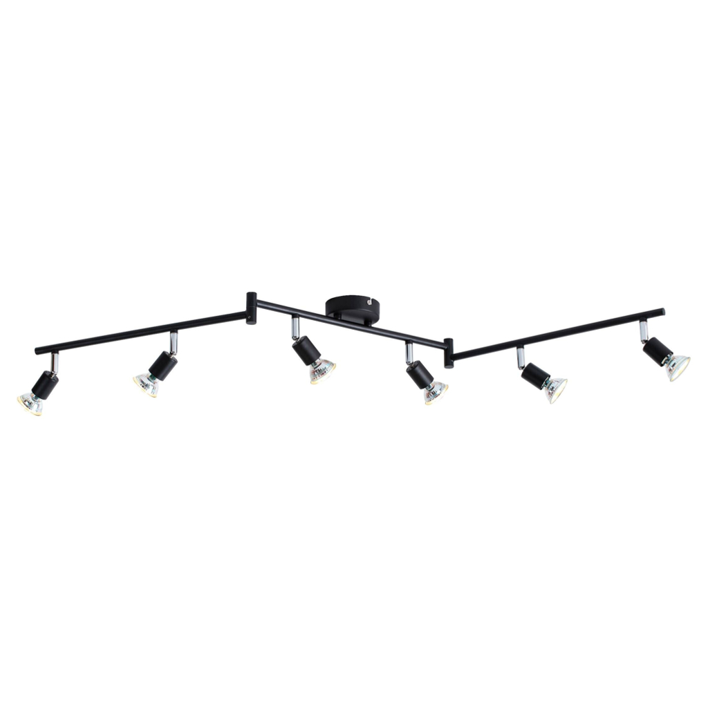 POCOline LED-Spot 6-flg. Boris schwarz B/H/L: ca. 120x9x10 cm 6 Brennstellen