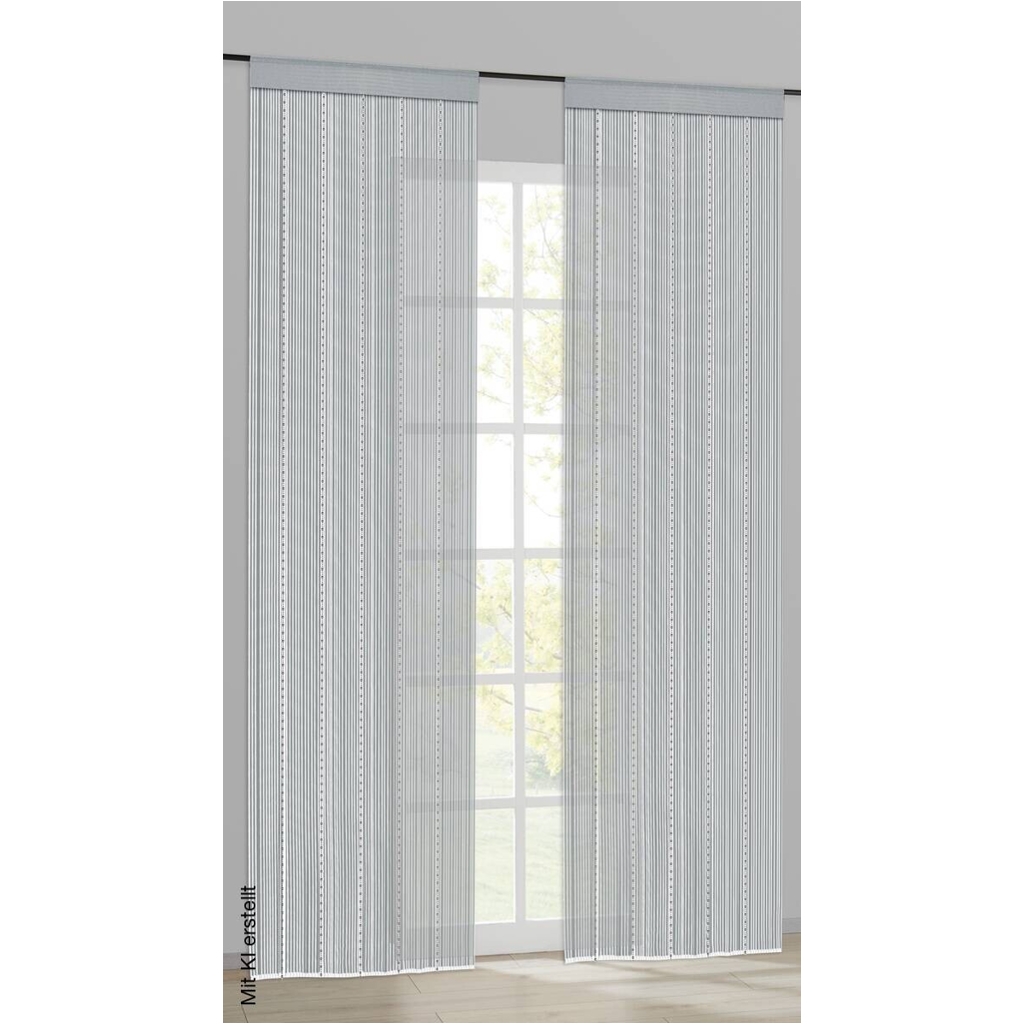 Fadenvorhang Perle silber B/L: ca. 90x245 cm