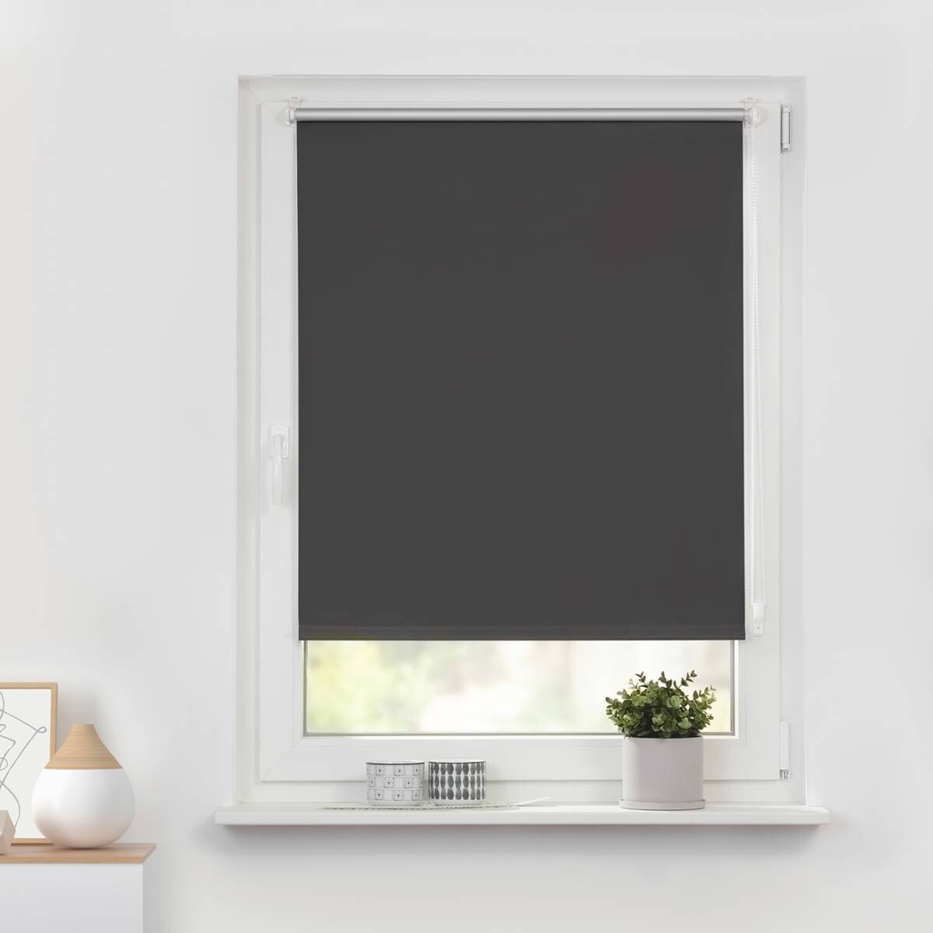LICHTBLICK Thermo Klebe-/Klemmrollo Verdunklungsqualität anthrazit B/L: ca. 70x150 cm