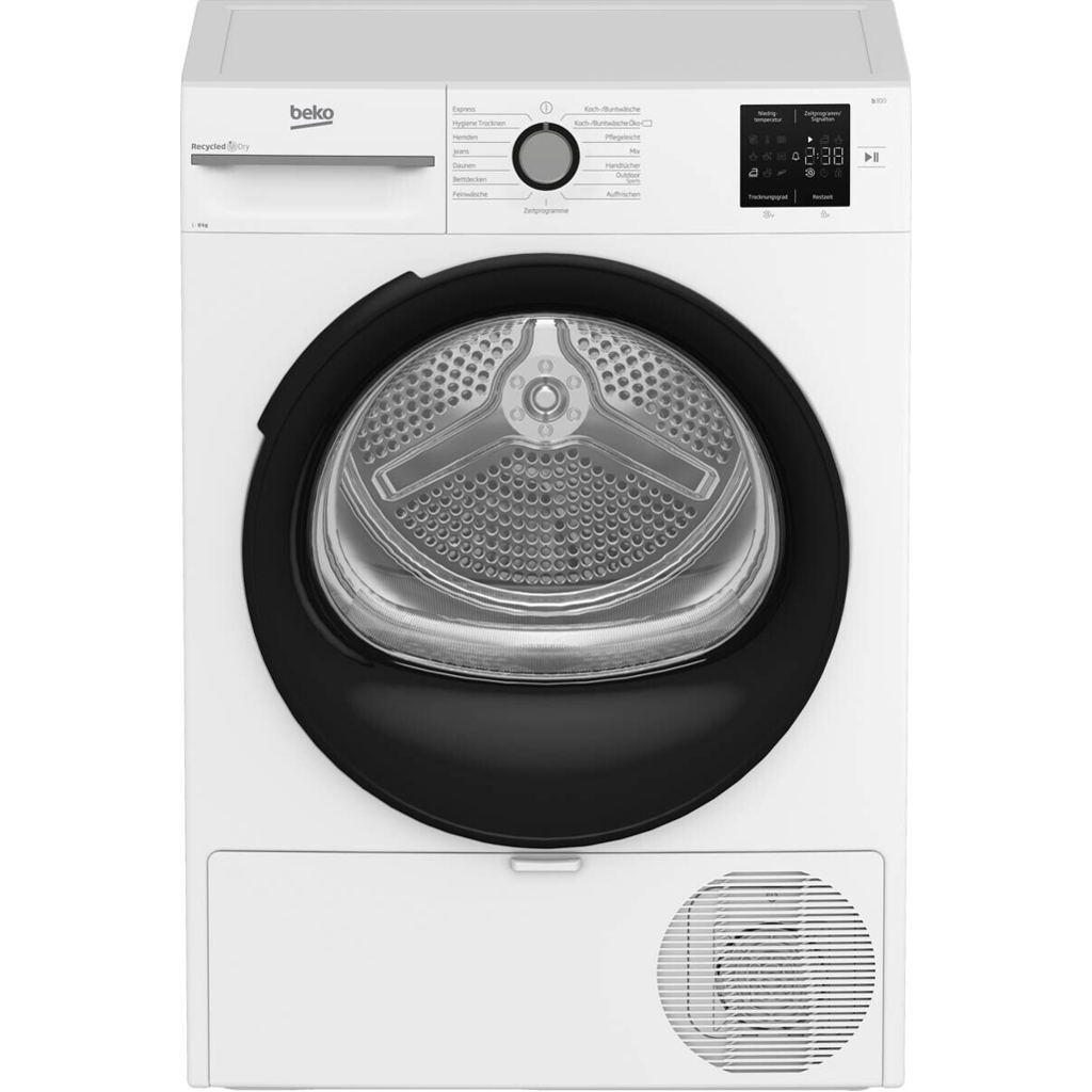 Beko Wärmepumpentrockner BM3T38220X EEK: D Spektrum: A bis G 8kg weiß B/H/T: ca. 59,6x84,6x55 cm