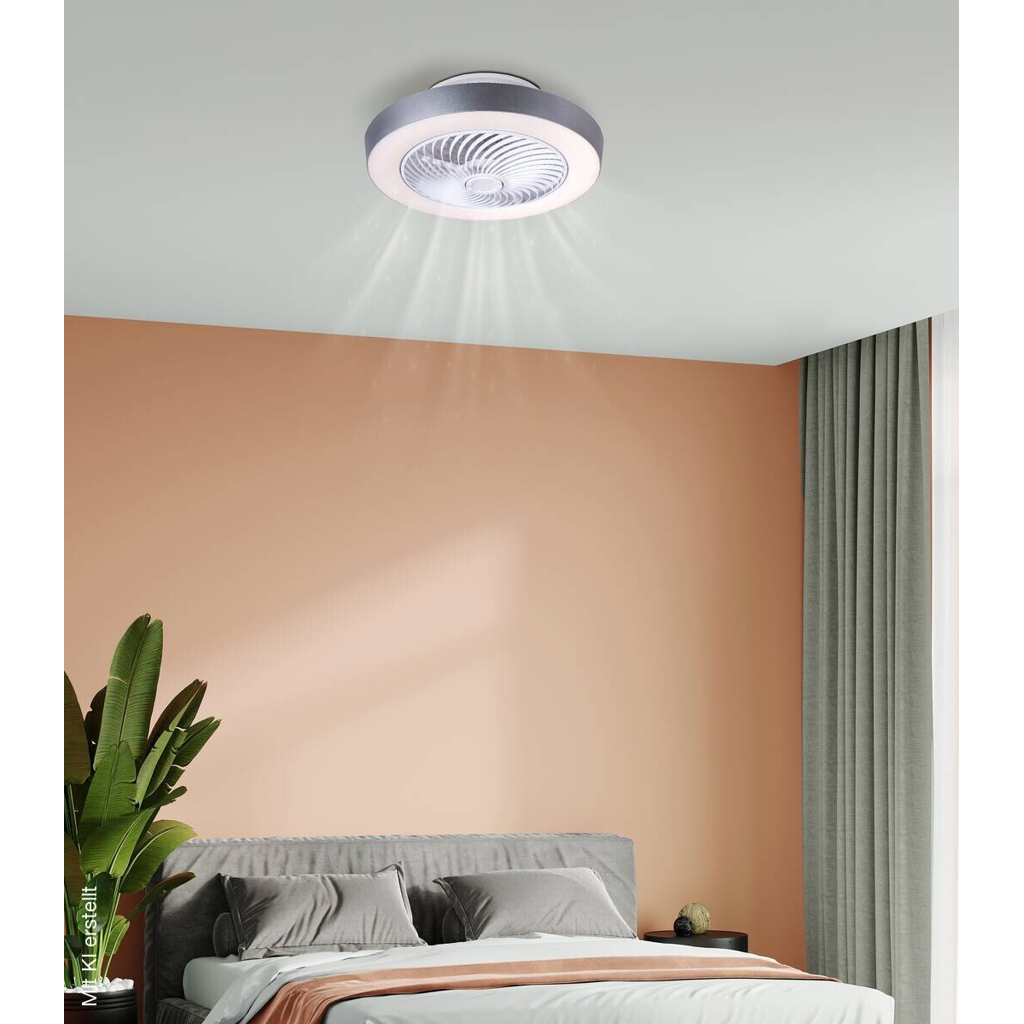 GLOBO LED-Deckenventilator weiß grau Metall Kunststoff H/D: ca. 20,6x54,8 cm 1 Brennstellen