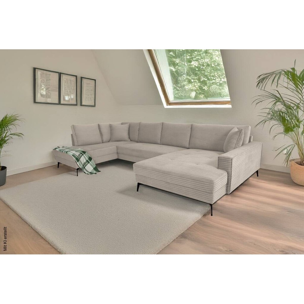 Wohnlandschaft Zero stone Microfaser B/H/T: ca. 362x86x195 cm