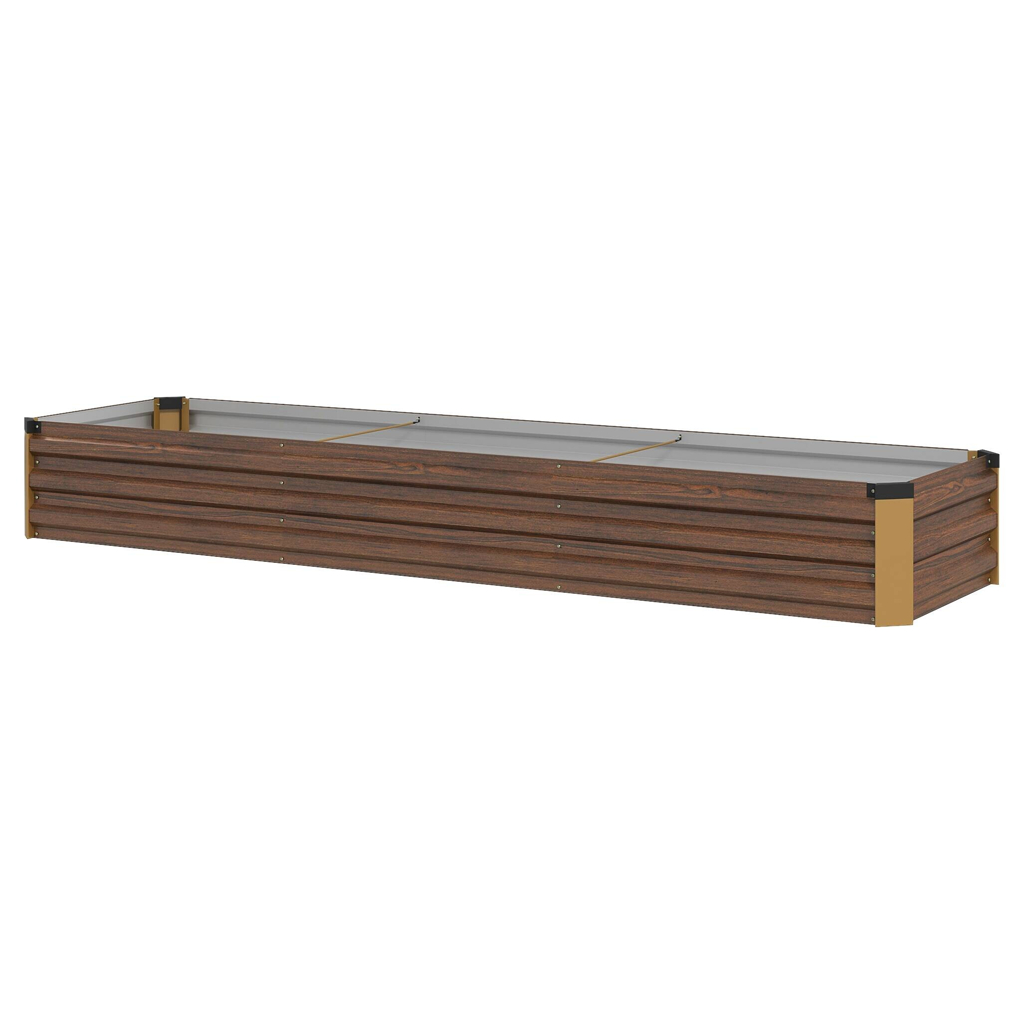 Outsunny Hochbeet braun Stahl B/H/L: ca. 60x30x240 cm