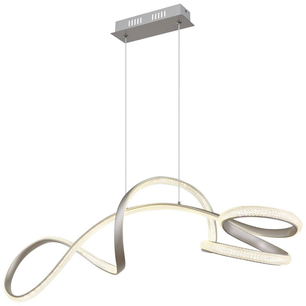 GLOBO LED-Pendelleuchte SWIRL 67341N nickel Metall Kunststoff B/H/L: ca. 33x120x108 cm 1 Brennstellen