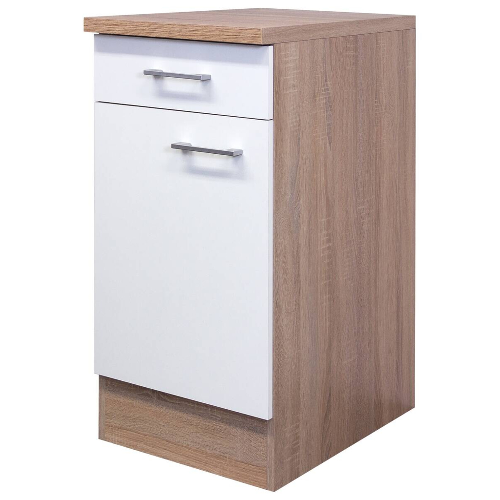 Unterschrank Samoa weiß Eiche Nachbildung B/H/T: ca. 40x85x60 cm