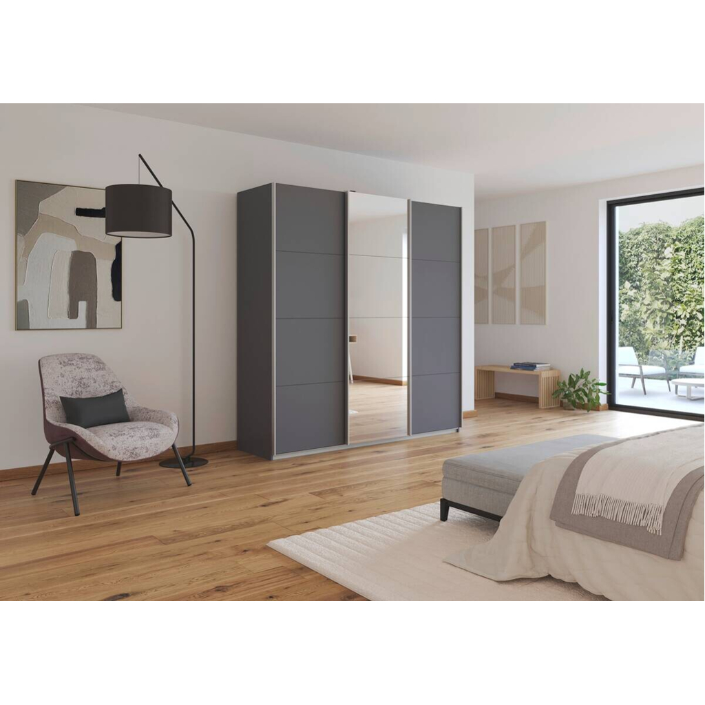 Kleiderschrank Kulmbach grau B/H/T: ca. 203x210x62 cm
