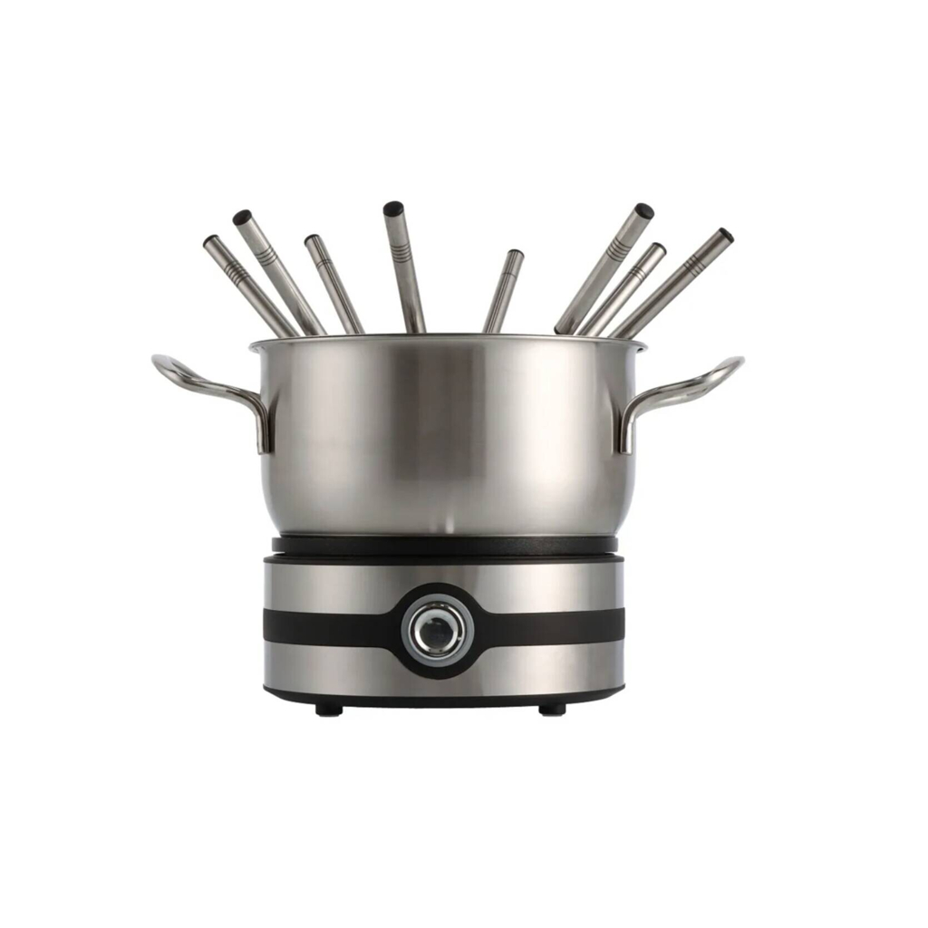 Mauviel 1830 Fondue Set silber Metall B/H/L: ca. 27x20x27 cm