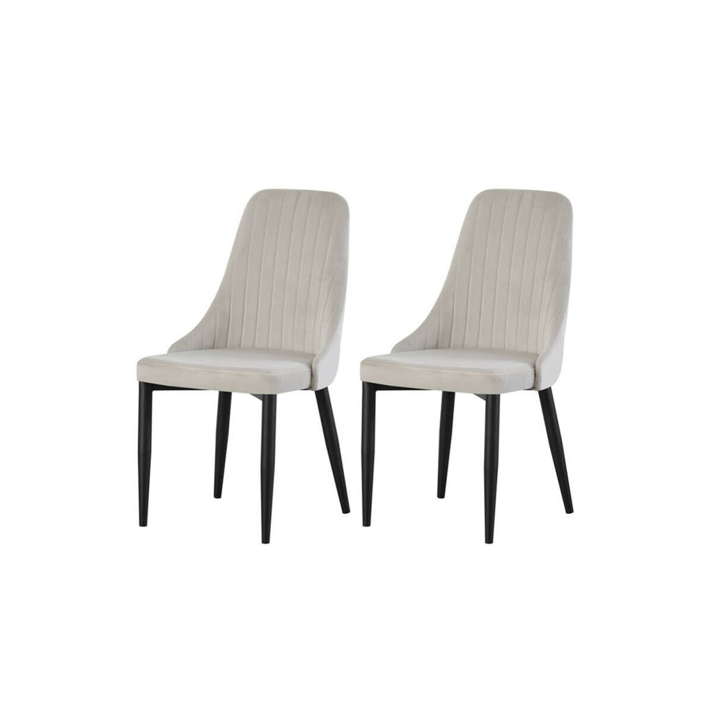 Stuhl CLAUDIA, 2er Set creme Samt B/H/T: ca. 44x88x58 cm