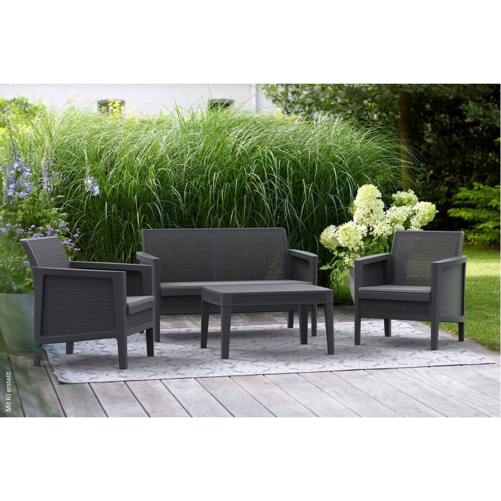 Jardin Gartensitzgruppe Atlas Graphit Ku... Jardin Gartensitzgruppe Atlas Graphit Ku...
