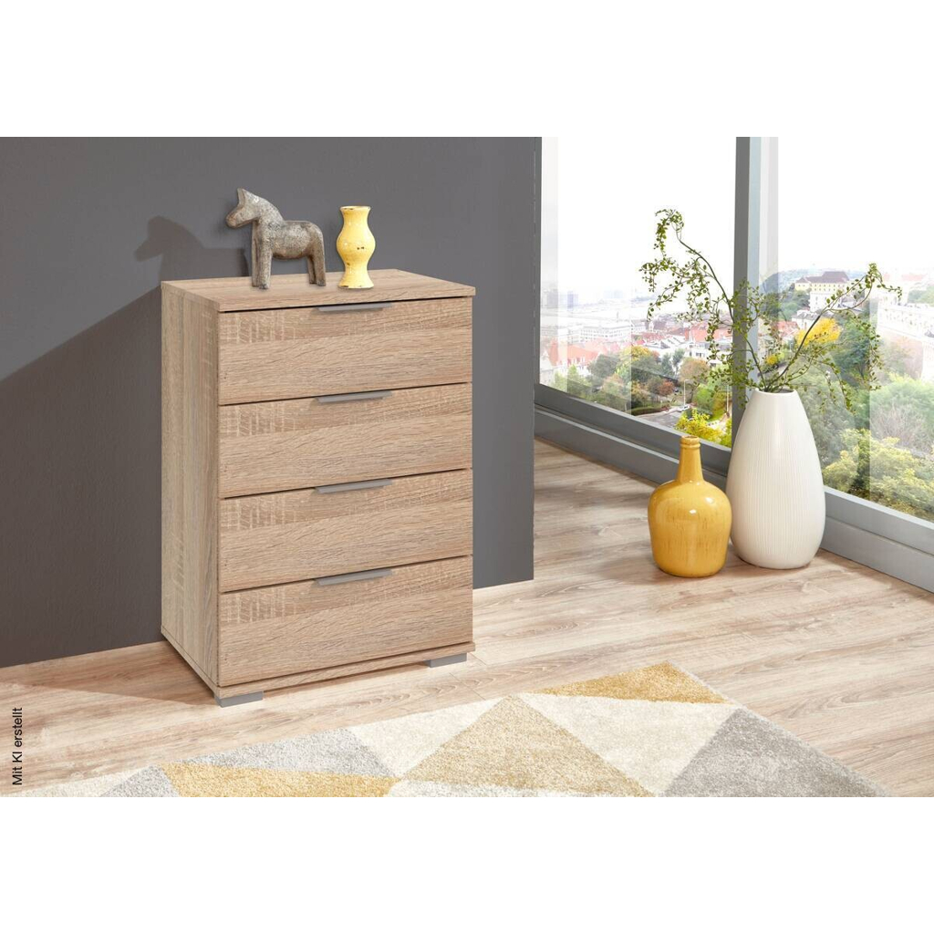 Nachtkonsole Easy Plus Eiche Sägerau Nachbildung B/H/T: ca. 52x74x38 cm