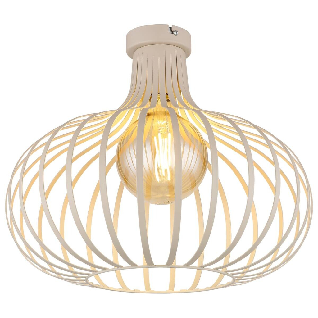 GLOBO Deckenleuchte MATEO 63370119 creme sand Metall H/D: ca. 35x40 cm E27 1 Brennstellen