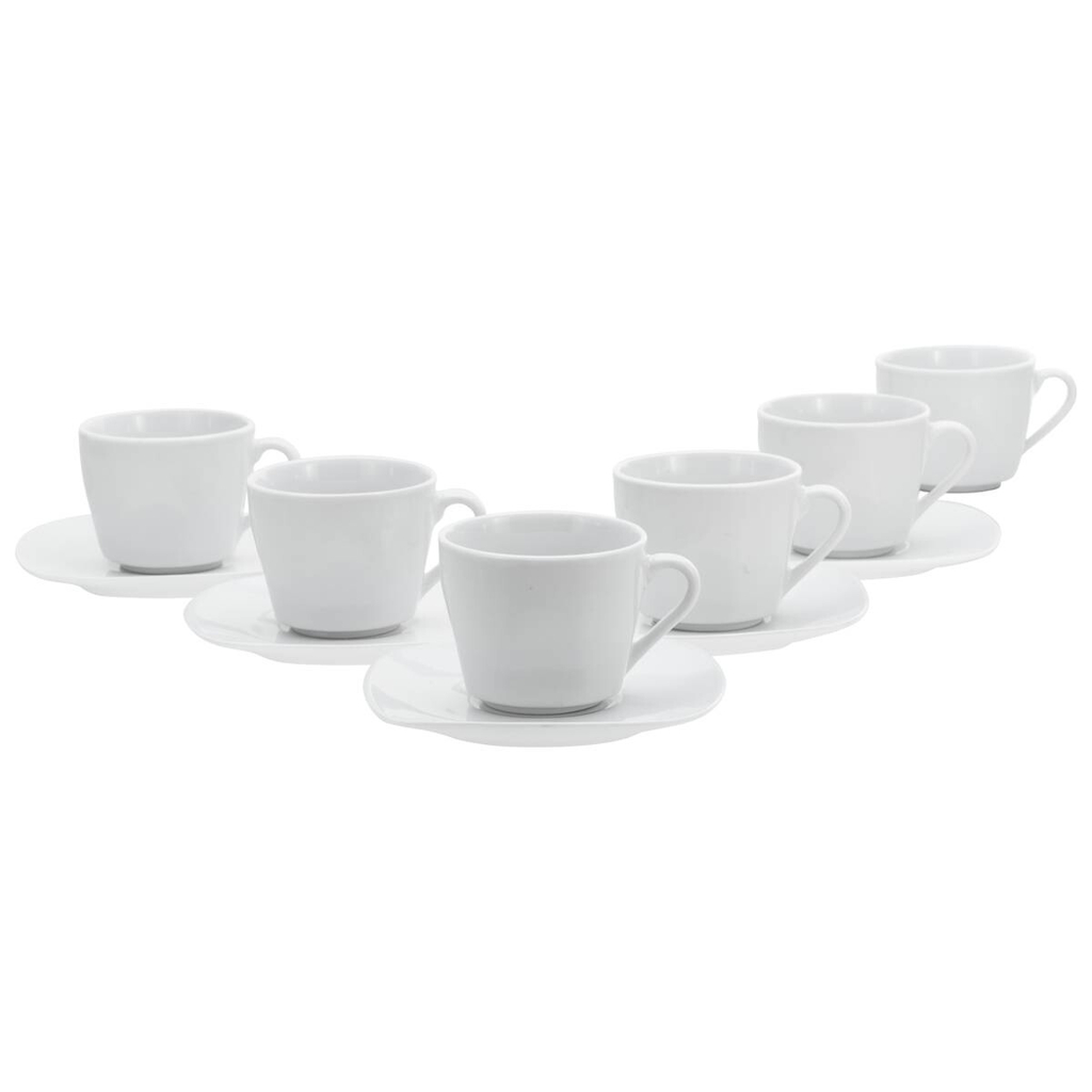 CreaTable Kaffeetassenset Square weiß Porzellan 12 tlg.