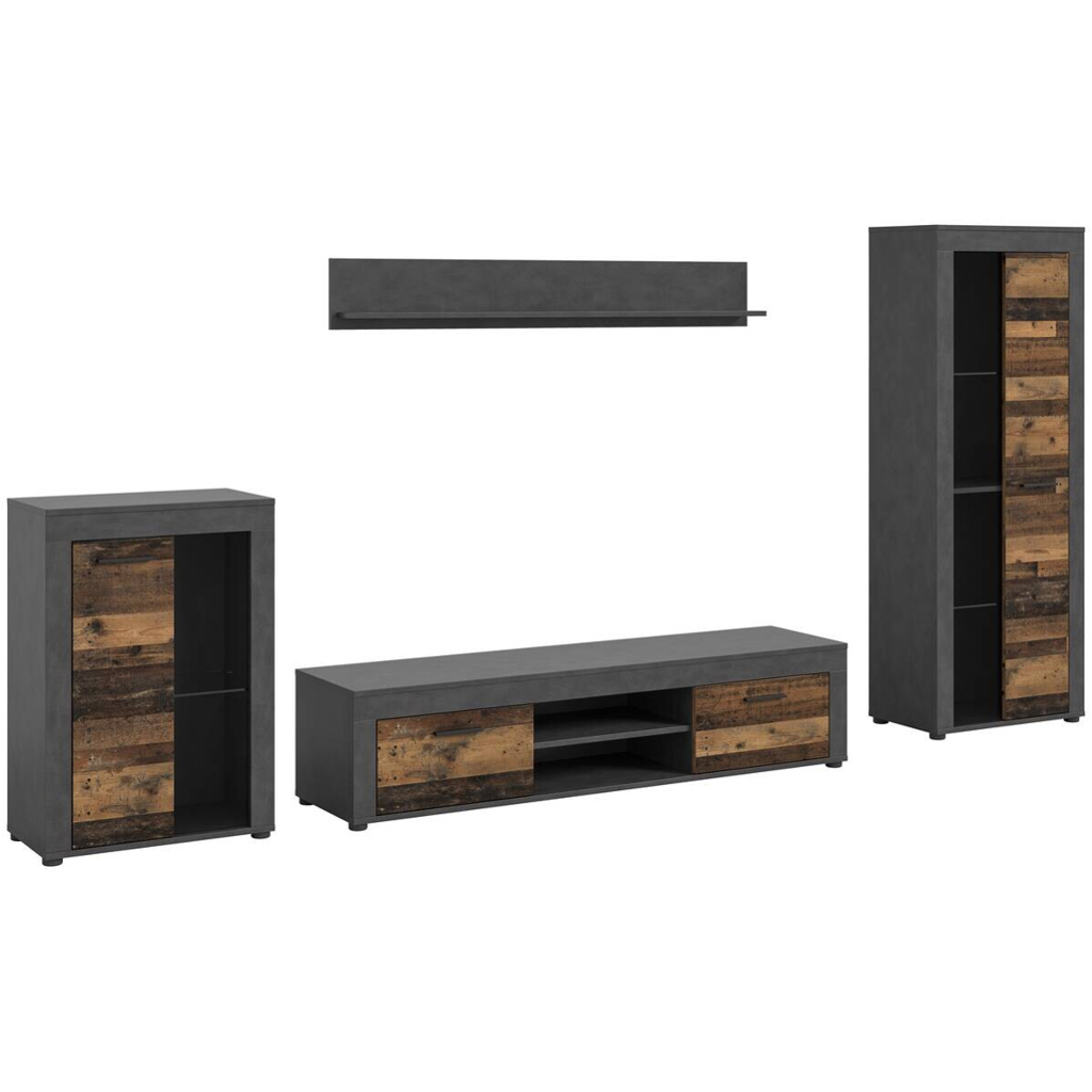 Wohnwand Jam Matera Nachbildung Old Wood Nachbildung B/H/T: ca. 169x310x35 cm