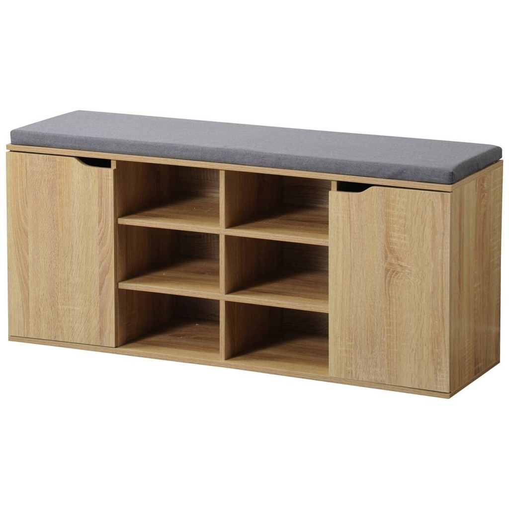 Kesper Schuhschrank mit Sitzkissen Eiche Spanplatte B/H/T: ca. 103x48x30,5 cm
