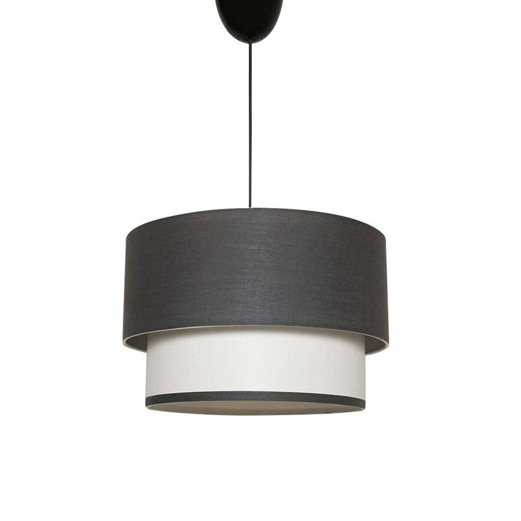 Opviq Pendelleuchte anthrazit weiß Stoff Kunststoff B/H/T/L/D: ca. 30x65x30x30x30 cm E27 1 Brennstellen