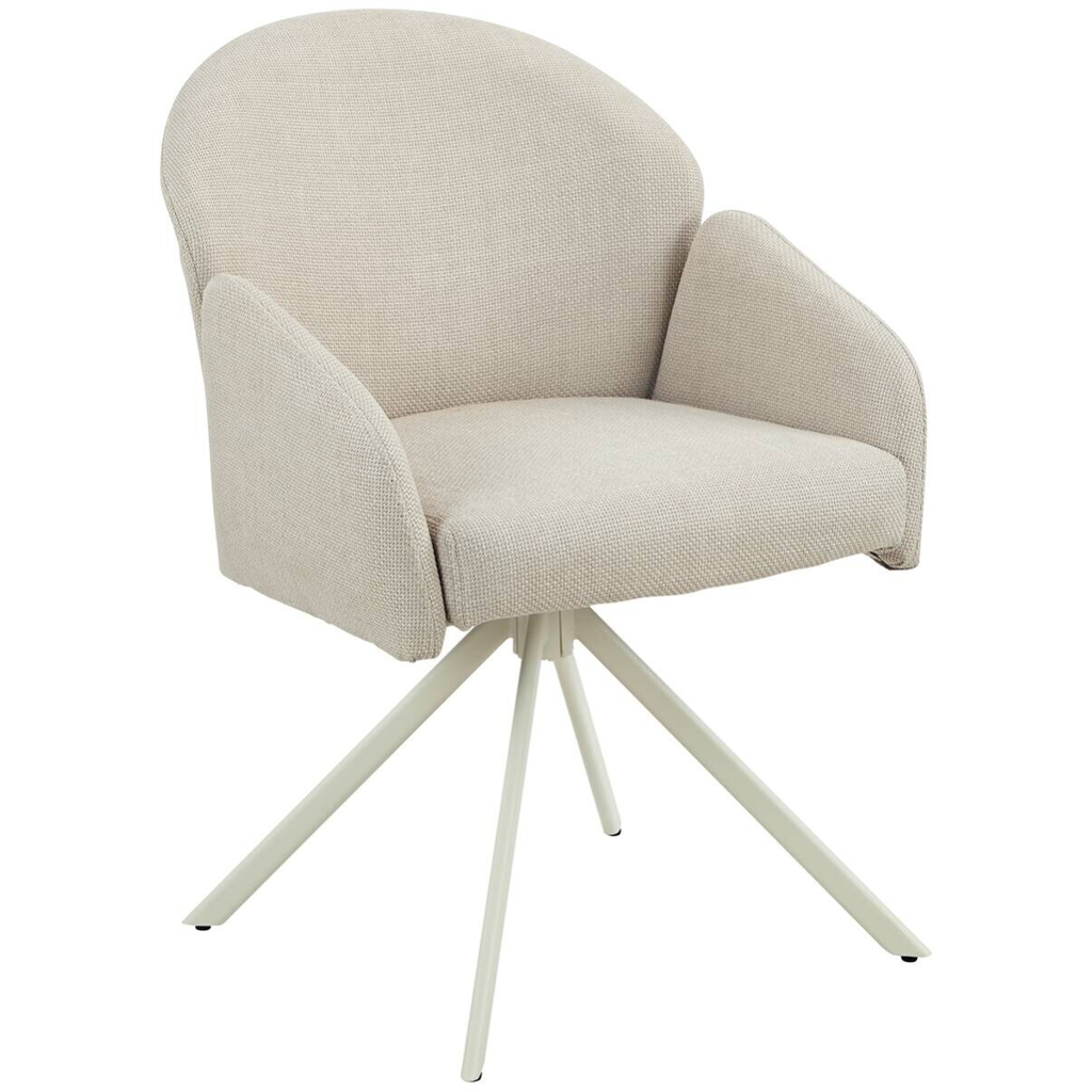 Drehstuhl Holly creme Microfaser Webstoff B/H/T: ca. 57x84x61 cm