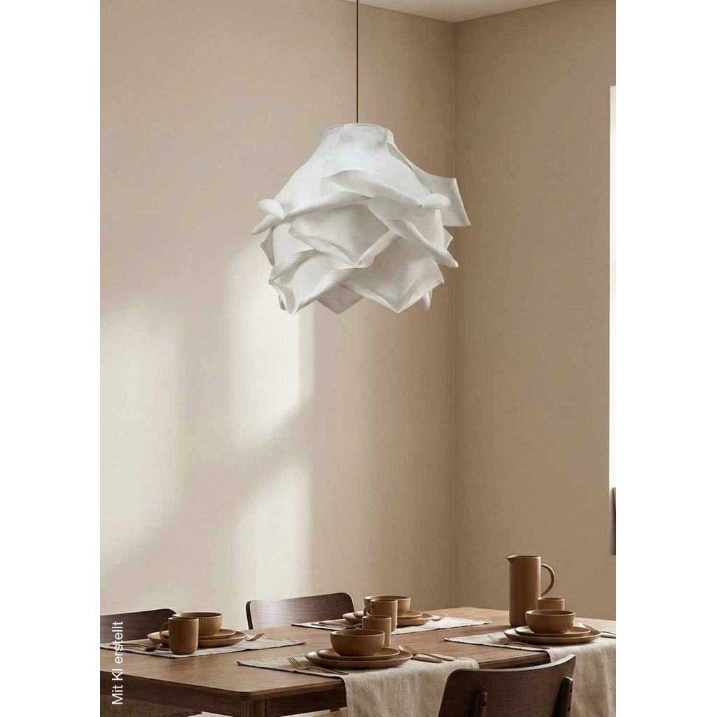Opviq Pendelleuchte weiß Kunststoff B/H/T/L/D: ca. 58x125x58x58x58 cm E27 1 Brennstellen