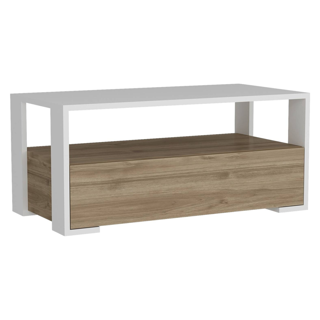 Couchtisch Balina weiß walnuss Nachbildung B/H/T: ca. 90x40x45 cm
