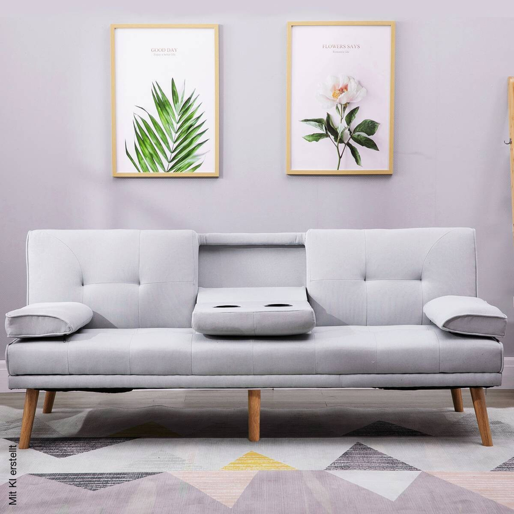 Schlafsofa 833-663 hellgrau B/H/T: ca. 181x78x77 cm