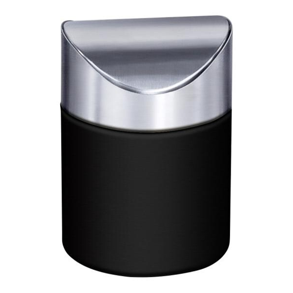 Kosmetikabfalleimer schwarz Edelstahl ca. 2 l