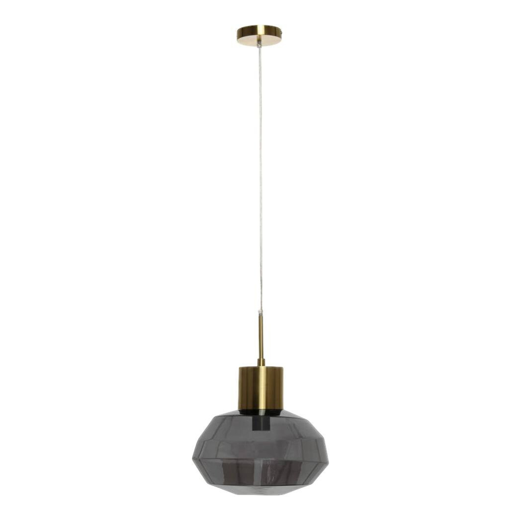 Kayoom Pendelleuchte Vince 125 grau Glas Eisen B/H/L: ca. 32x32x32 cm E27 1 Brennstellen