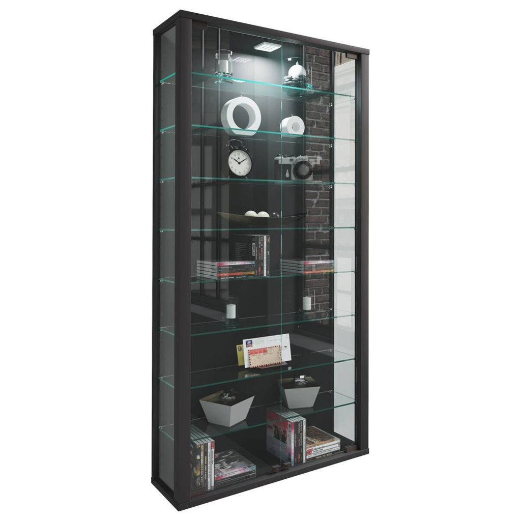 Vitrine Vitrosa Maxi schwarz Holzwerkstoff Glas B/H/T: ca. 59x113x18 cm