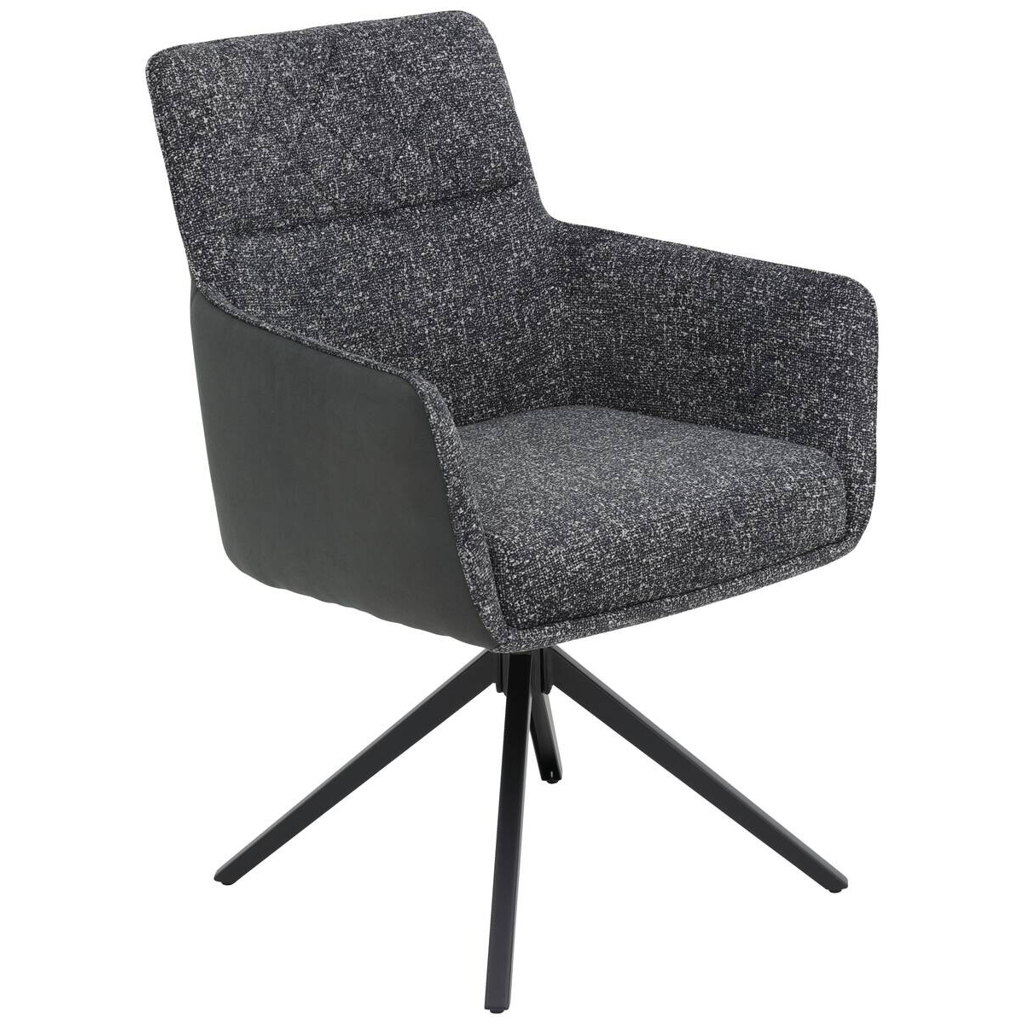 Sessel Udine, 2er-Set anthrazit Webstoff Microfaser B/H/T: ca. 62x90,5x66 cm