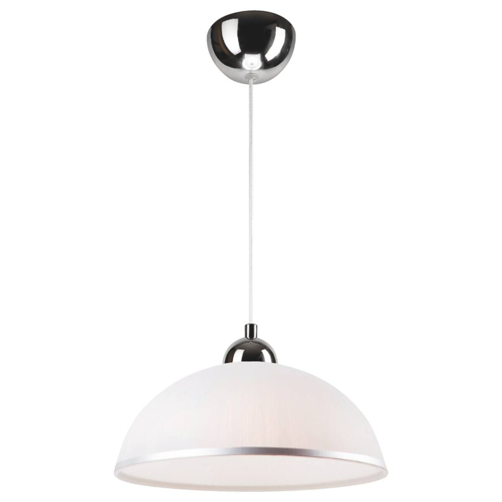Lamkur Pendelleuchte Mel weiß Stahl Glas H/L: ca. 75x30 cm E27 1 Brennstellen