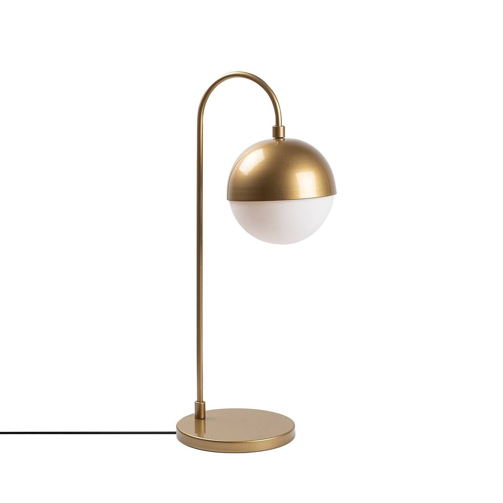Opviq Tischleuchte gold Metall Glas B/H/L: ca. 25x53x18 cm E14 1 Brennstellen