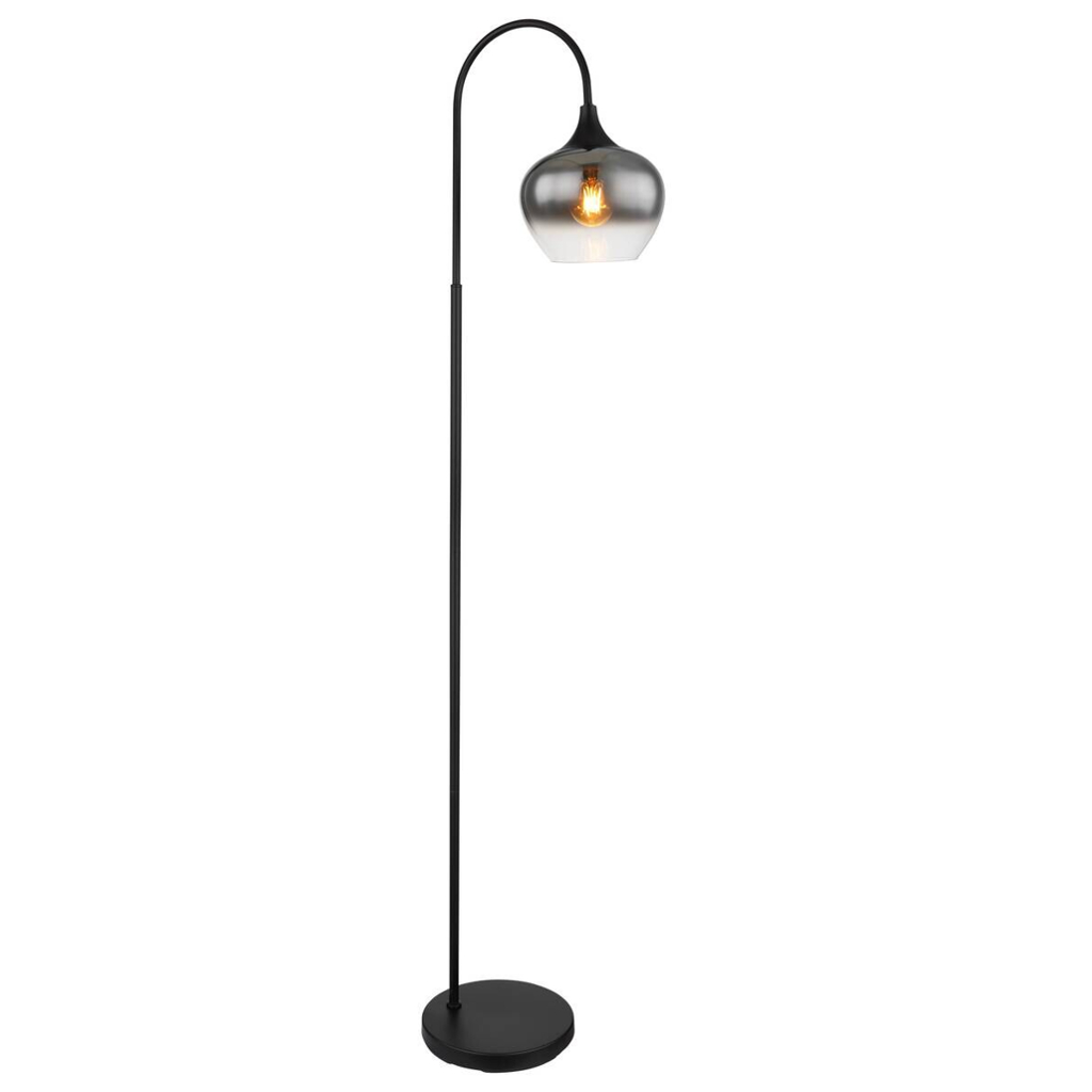 GLOBO Stehlampe schwarz Metall B/H/T: ca. 25x150x39 cm E27 1 Brennstellen