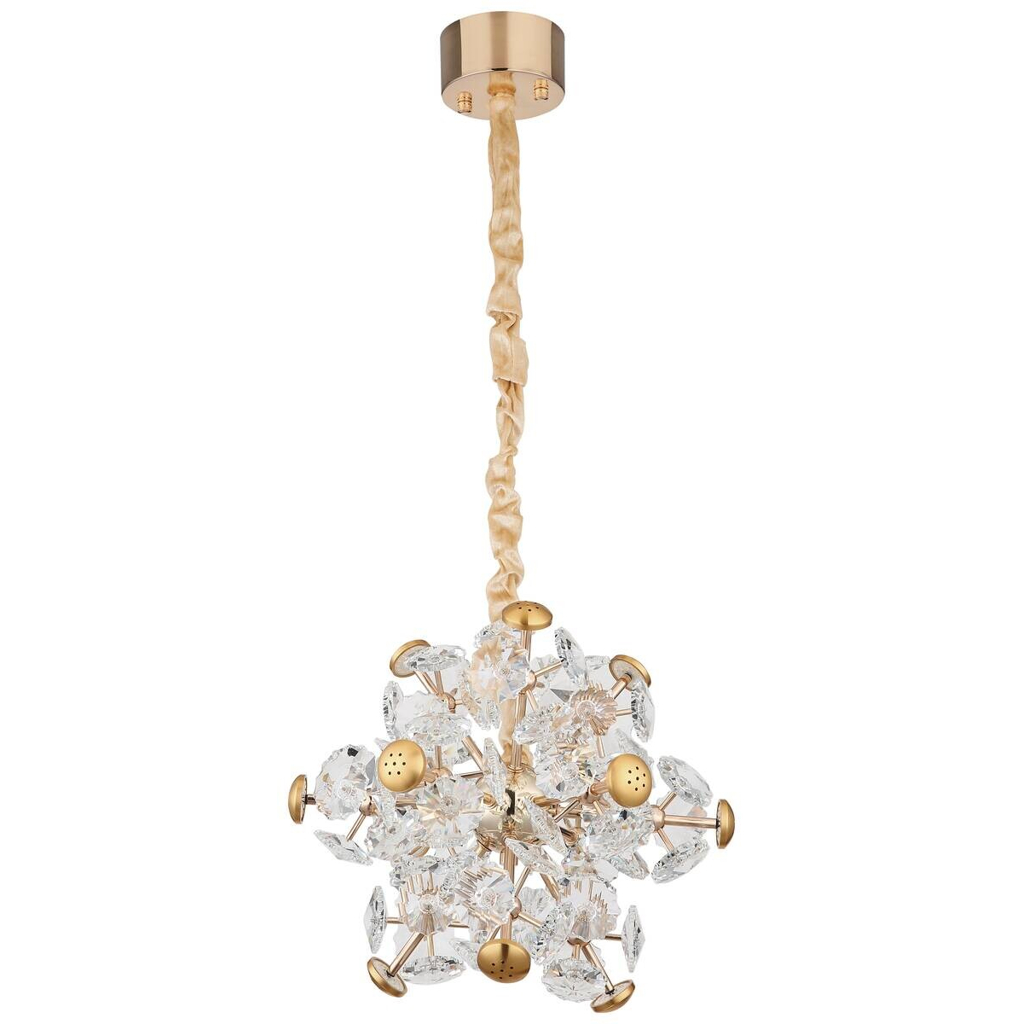 GLOBO Pendelleuchte gold klar Metall Glas H/D: ca. 120x40 cm 1 Brennstellen