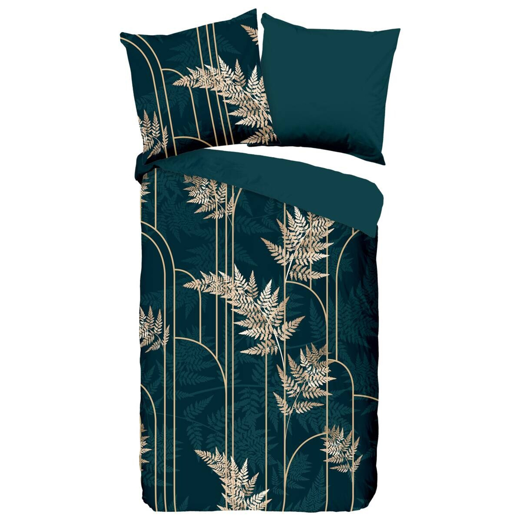 Microfaser Bettwäsche Malak grün Polyester B/L: ca. 135x200 cm