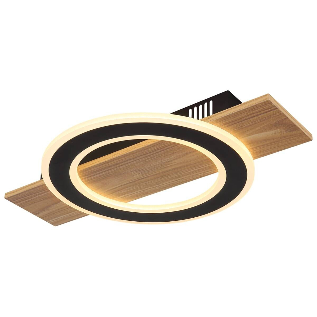 GLOBO LED-Deckenleuchte dunkelbraun schwarz Metall Kunststoff B/H/T: ca. 29x5,2x44 cm 1 Brennstellen
