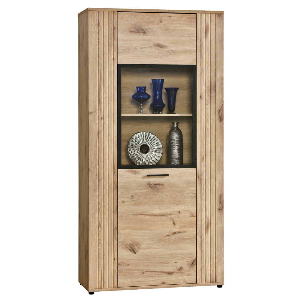 Vitrine Turin Eiche Viking Nachbildung B/H/T: ca. 95x192x40 cm