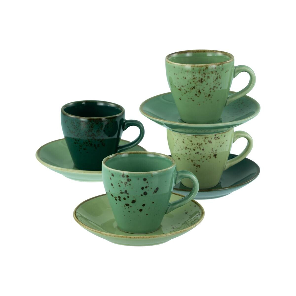 CreaTable Espresso-Set Nature Collection Green Life grün Steinzeug