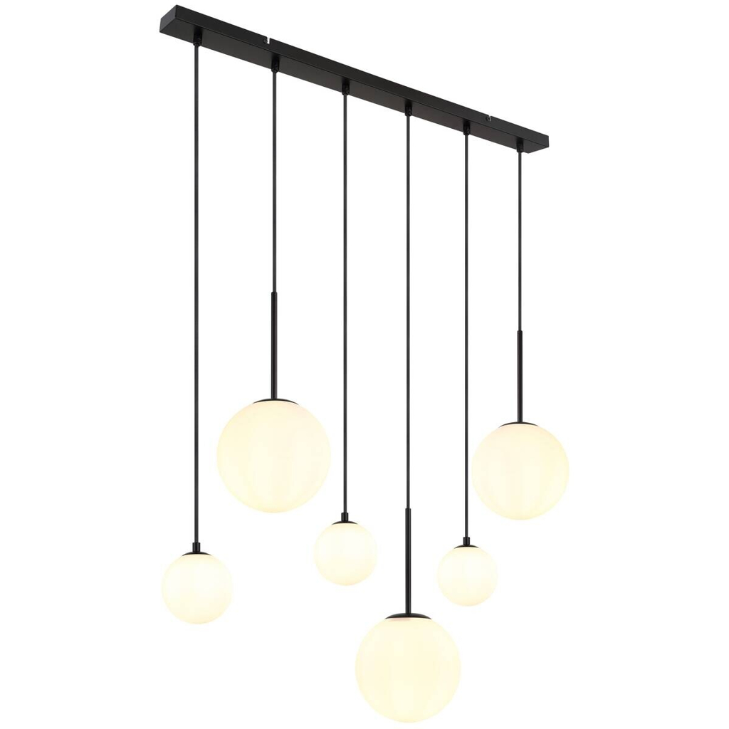 GLOBO Pendelleuchte schwarz Metall B/H/T: ca. 20x117x91 cm E27 3 Brennstellen