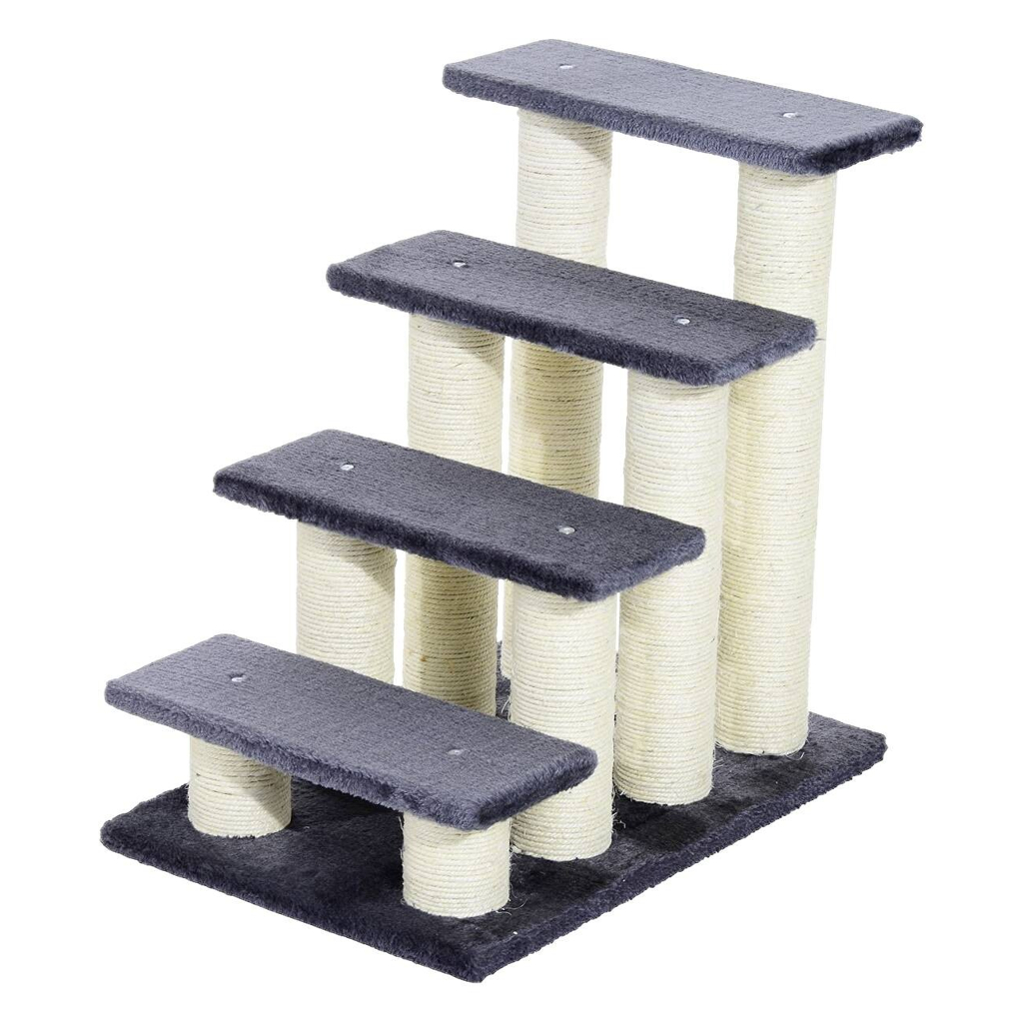 PawHut Katzentreppe grau Spanplatte B/H/L: ca. 42x61x60 cm