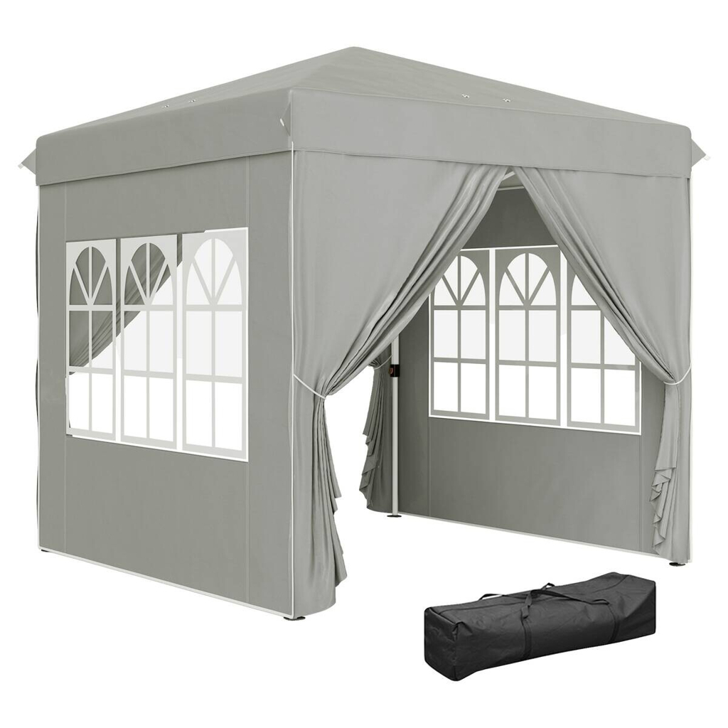 Outsunny Pavillon hellgrau Polyester B/H/L: ca. 248x270x248 cm
