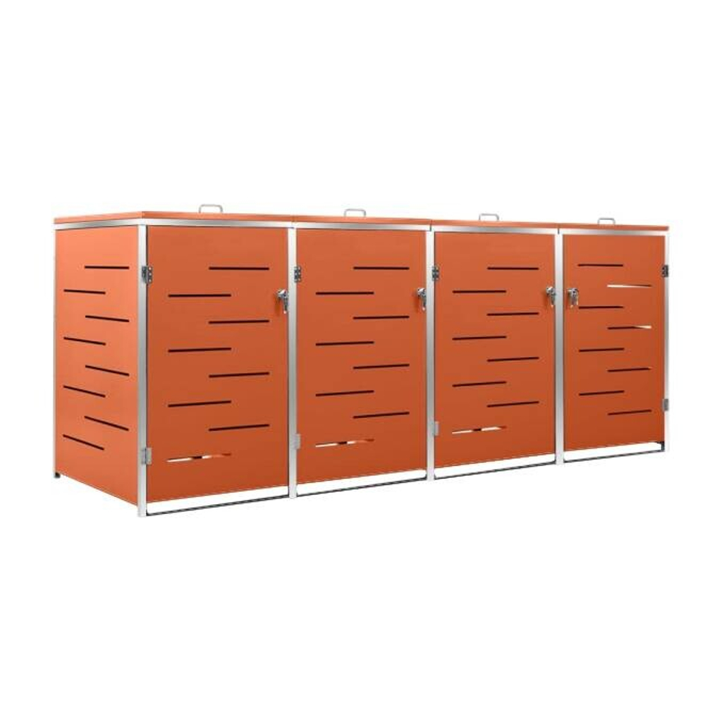 vidaXL Mülltonnenbox orange B/H/T: ca. 276,5x112,5x77,5 cm