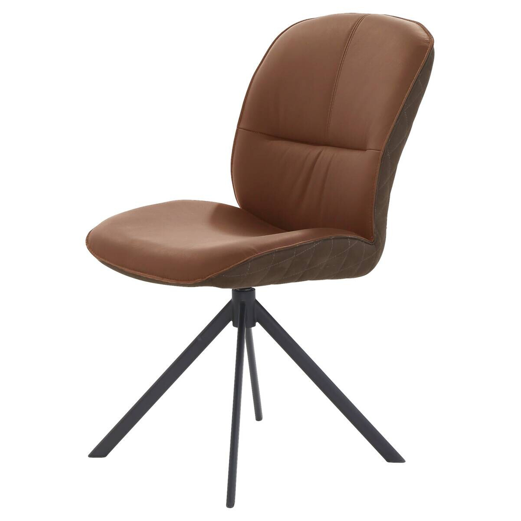Drehstuhl  Cognac braun Leder Microfaser B/H/T: ca. 47x88x63 cm