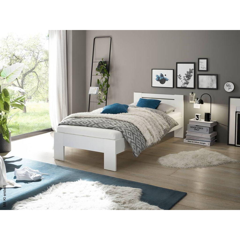 Futonbett Cannes weiß Liegefläche B/L: ca. 90x200 cm