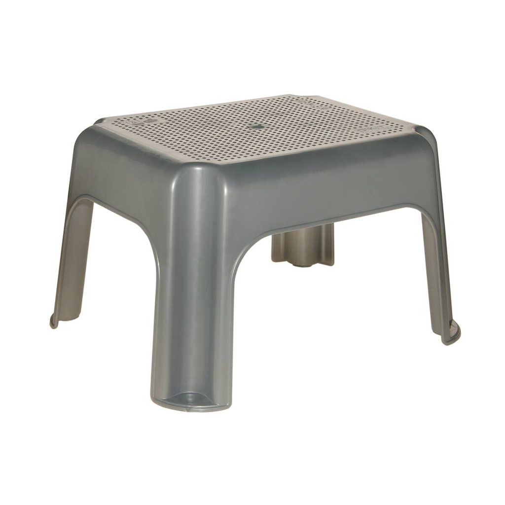 keeeper Tritthocker silber B/H/L: ca. 30x24x35,5 cm