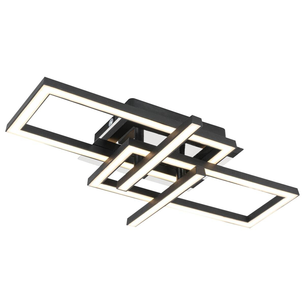 Nolo LED-Deckenleuchte Harald schwarz Chrom Kunststoff Metall B/H/L: ca. 28,5x7x42 cm 1 Brennstellen