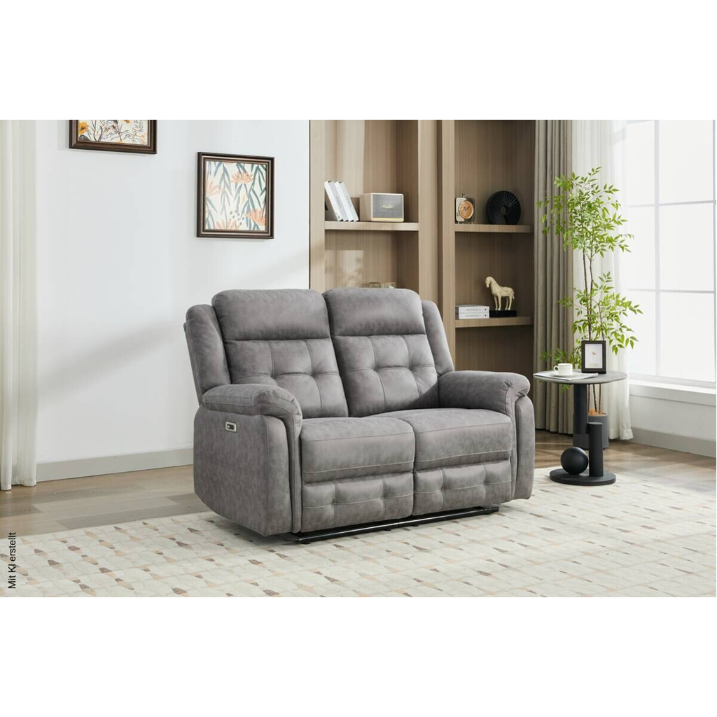 Sofa Philip grau Microfaser B/H/T: ca. 151x103x95 cm