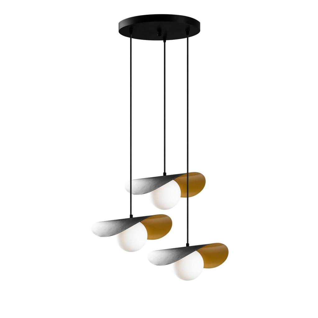 Opviq Pendelleuchte Vatoz-6141 schwarz B/H/T/L/D: ca. 60x105x60x60x60 cm E27 3 Brennstellen