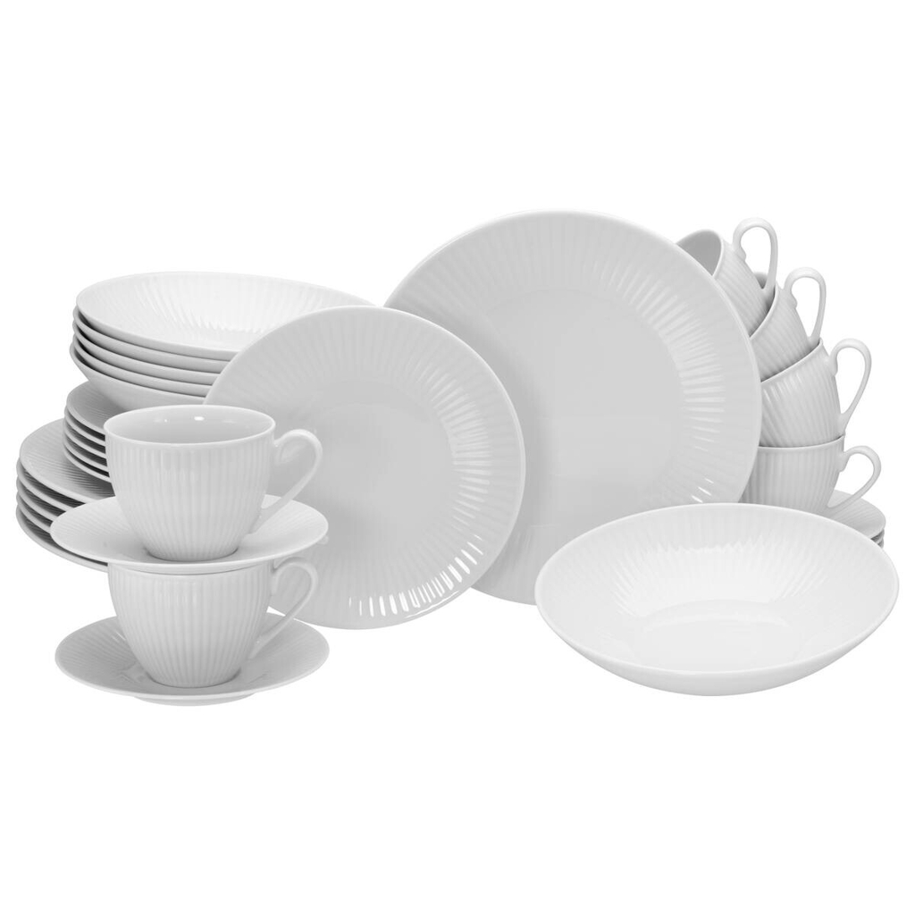CreaTable Kombiservice Valencia weiß Porzellan 30 tlg.