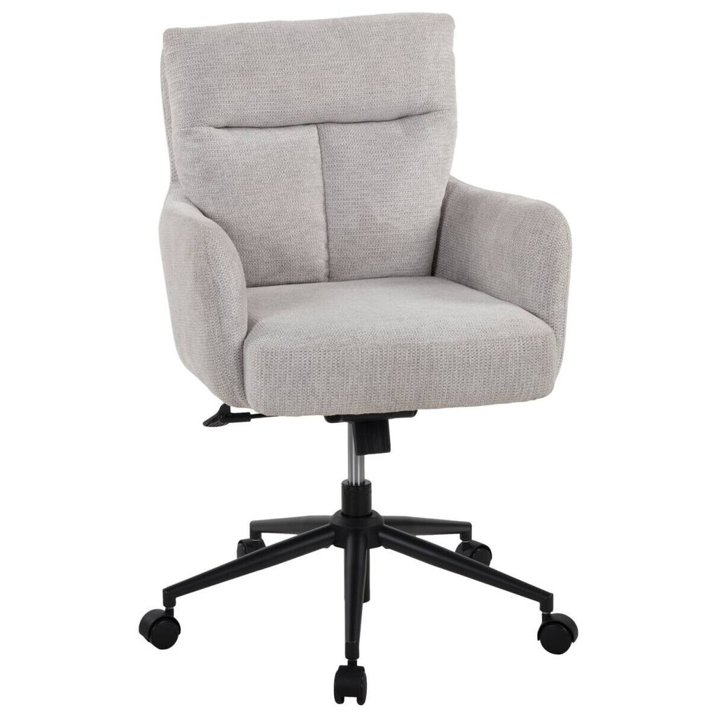 Drehstuhl Lenn hellgrau schwarz Metall Polyester