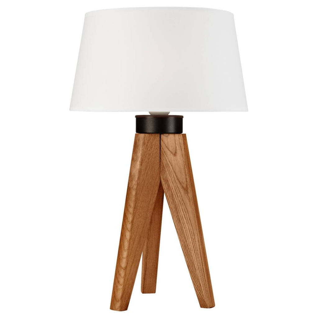 Lamkur Tischlampe Eiche rustikal Holz Stahl B/H/L: ca. 34x38x38 cm E27 1 Brennstellen