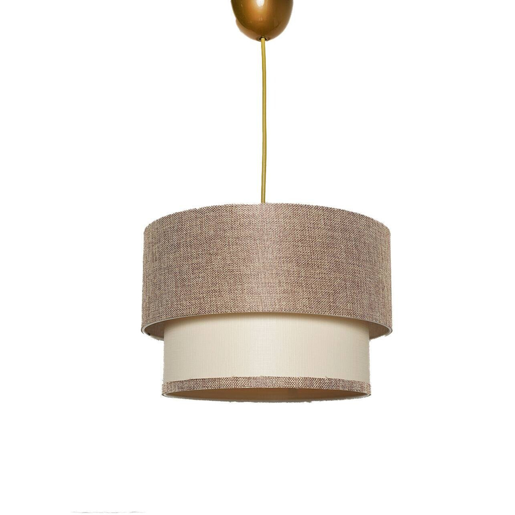 Opviq Pendelleuchte Tubol beige creme Baumwolle Metall B/H/L: ca. 30x65x30 cm E27 1 Brennstellen